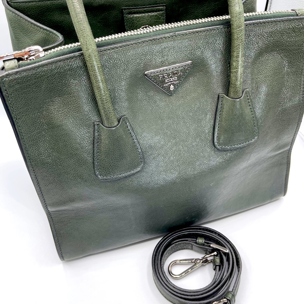 PRADA Twin Pocket Tote Green